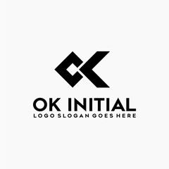Ok initials logo vector image