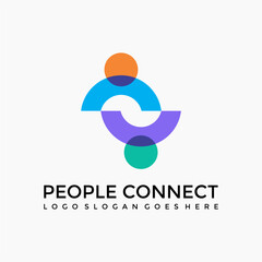 People connect community logo vector image