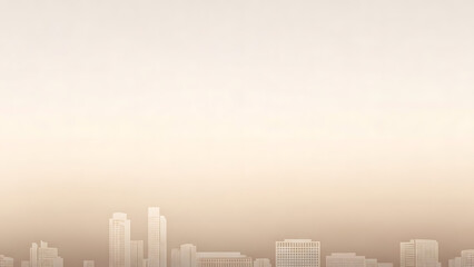 Abstract cityscape background with a gradient of warm pastel colors blending from peach to beige and light brown tones