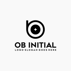 BO or OB letter logo vector image