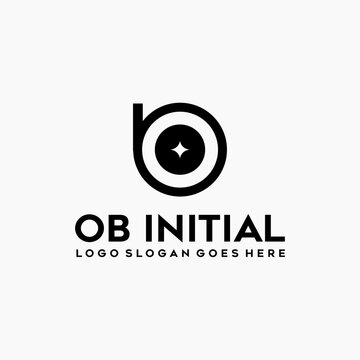 BO or OB letter logo vector image
