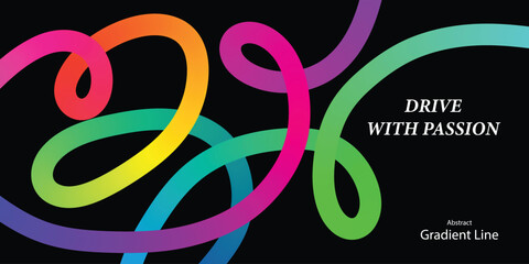 Fototapeta premium Colorful abstract light trails with motivational text overlay vector illustration