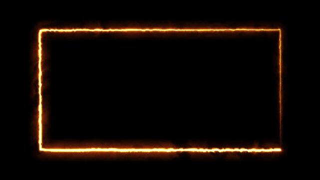 neon square frame overlay line animation. Neon sign in rectangle shape. live streaming neon text frame animation. Glowing neon square rectangle picture frame icon animation. .4k video animated. 