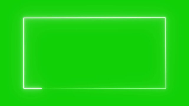 neon square frame overlay line animation. Neon sign in rectangle shape. live streaming neon text frame animation. Glowing neon square rectangle picture frame icon animation. .4k video animated. 