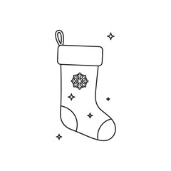 set icon of outline chrismast vector.