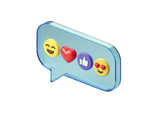 Emoji Reactions in a Chat Bubble - Social Media Concept