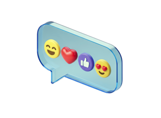 Emoji Reactions in a Chat Bubble - Social Media Concept