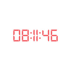 LED digital clock number for counter or calculator mockup design