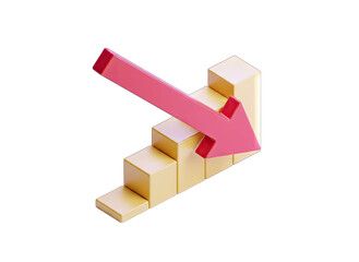 Downward Trend: Arrow Pointing Down on Bar Graph