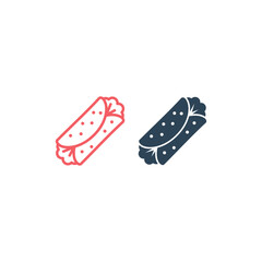 Burrito icons set food logo template