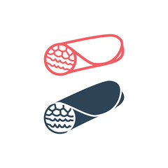 Burrito icons set food logo template