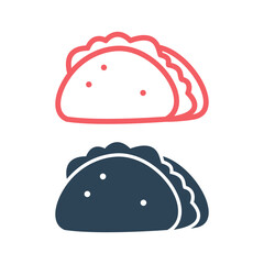 Taco icons set food logo template