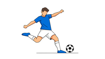 Obraz premium Dynamic Athlete Kicking a Ball in Action Sports Illustration