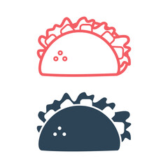 Taco icons set food logo template