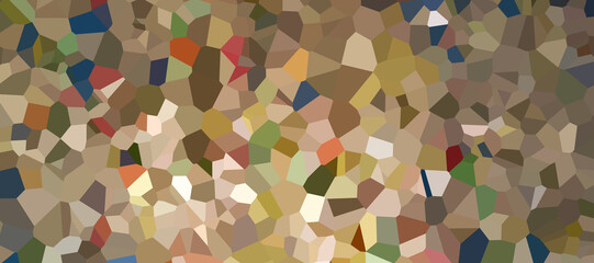 Abstract image featuring a mosaic of irregular polygons in various earthy tones, including beige