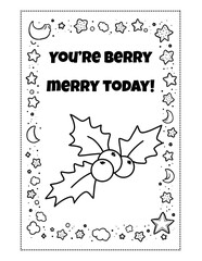 Obraz premium Cute Christmas Kids Lunch Box Notes Printable Set for Parents. Fun printable Christmas lunch box notes with cute doodle borders and positive messages to brighten your Childs school day