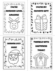 Cute Christmas Kids Lunch Box Notes Printable Set for Parents. Fun printable Christmas lunch box notes with cute doodle borders and positive messages to brighten your Childs school day