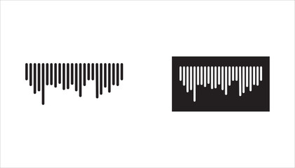 icon set Podcast sound waves and audio sound waves from voice message recordings, vector icons. Music player sound waves and mobile phone voice message sound waves.
