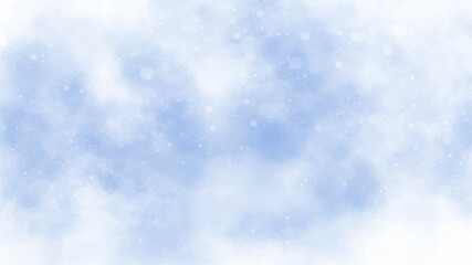 Abstract blue sky background with white fluffy clouds and bright sunlight