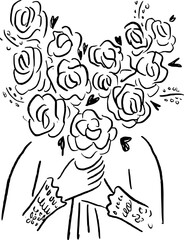 Bride, Hand Drawn Wedding Illustratrion