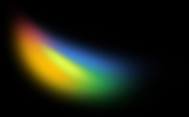 Curved crescent rainbow gradient shape isolated