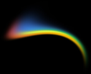 Arched rainbow gradient light shape isolated