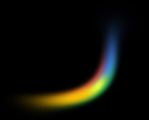 Small curved rainbow light swoosh element