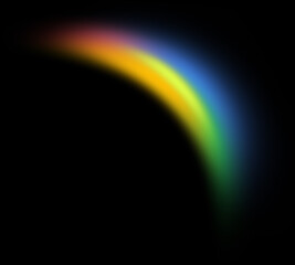 Bright rainbow gradient arc blur on white