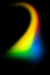 S-shaped rainbow light swirl blur effect