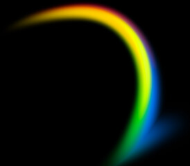 Large vertical c-shaped rainbow curve overlay