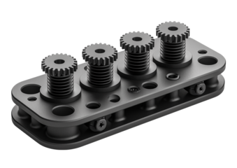 Fidget friendly desk organizer with spinning gears isolated on a transparent background