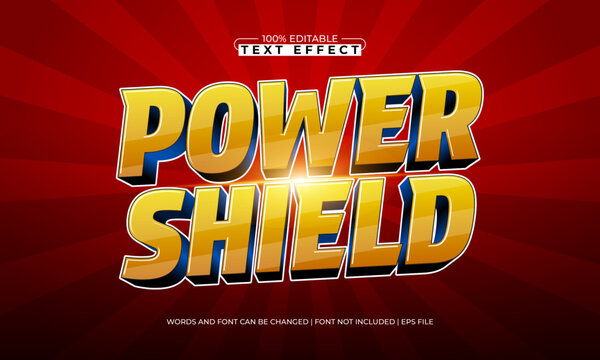 power shield editable text effect