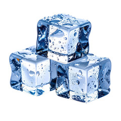 Crystals of Coolness: A close-up view of pristine ice cubes, each a crystalline form, captures a cool and refreshing visual appeal, with droplets creating a sense of chill.