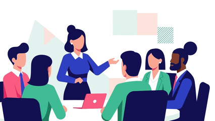 Diverse Business Team in a Modern Meeting, Discussing Ideas with a Leader