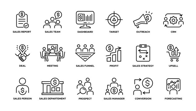 Sales Team icons pack collection. Vector illustration