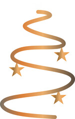 Minimalist Golden Swirl Christmas Tree with Stars