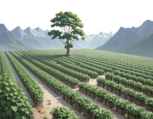 sometric plant 3d rendering 