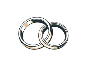 Minimalist wedding rings icon design  