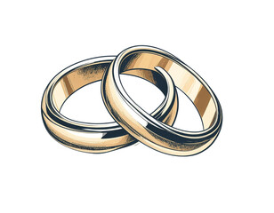 Minimalist wedding rings icon design