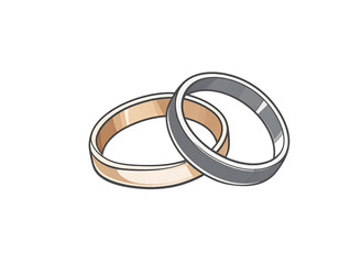 Minimalist wedding rings icon design