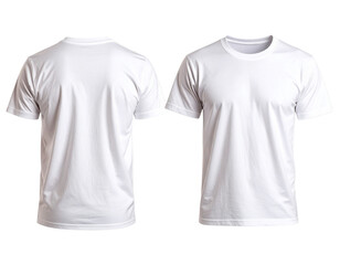 Mock up White t shirt front and back view, Ready for your mock up design transparent 