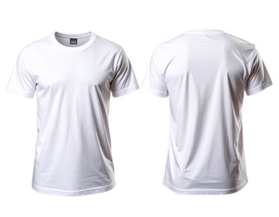 Mock up White t shirt front and back view, Ready for your mock up design transparent