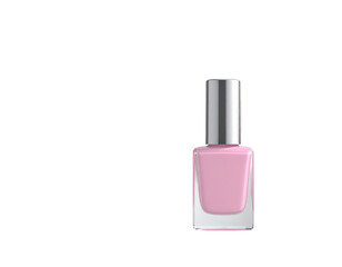 Elegant Pink Nail Polish Bottle 3D Render of Beauty Product  