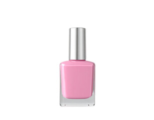 Elegant Pink Nail Polish Bottle 3D Render of Beauty Product