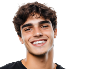 Happy young man smiling confidently