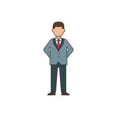 Minimal Flat Icon of Confident Business Person