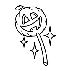 Halloween jack-o'-lantern candy lollipop vector pack