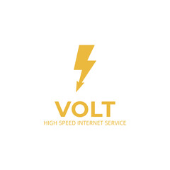 High Speed Internet Service Logo with Yellow Lightning Bolt Symbol for Digital Technology Company