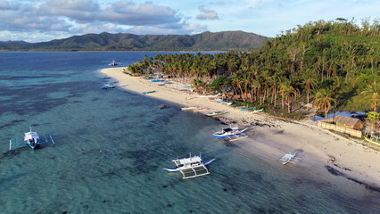 Aerial view of Daracoton Island, Palawan, Philipppines