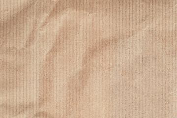 background of crumpled corrugated brown paper